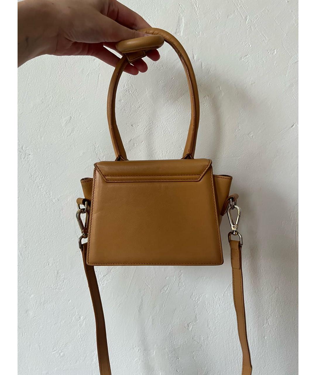 JACQUEMUS Коричневая кожаная сумка через плечо, фото 2