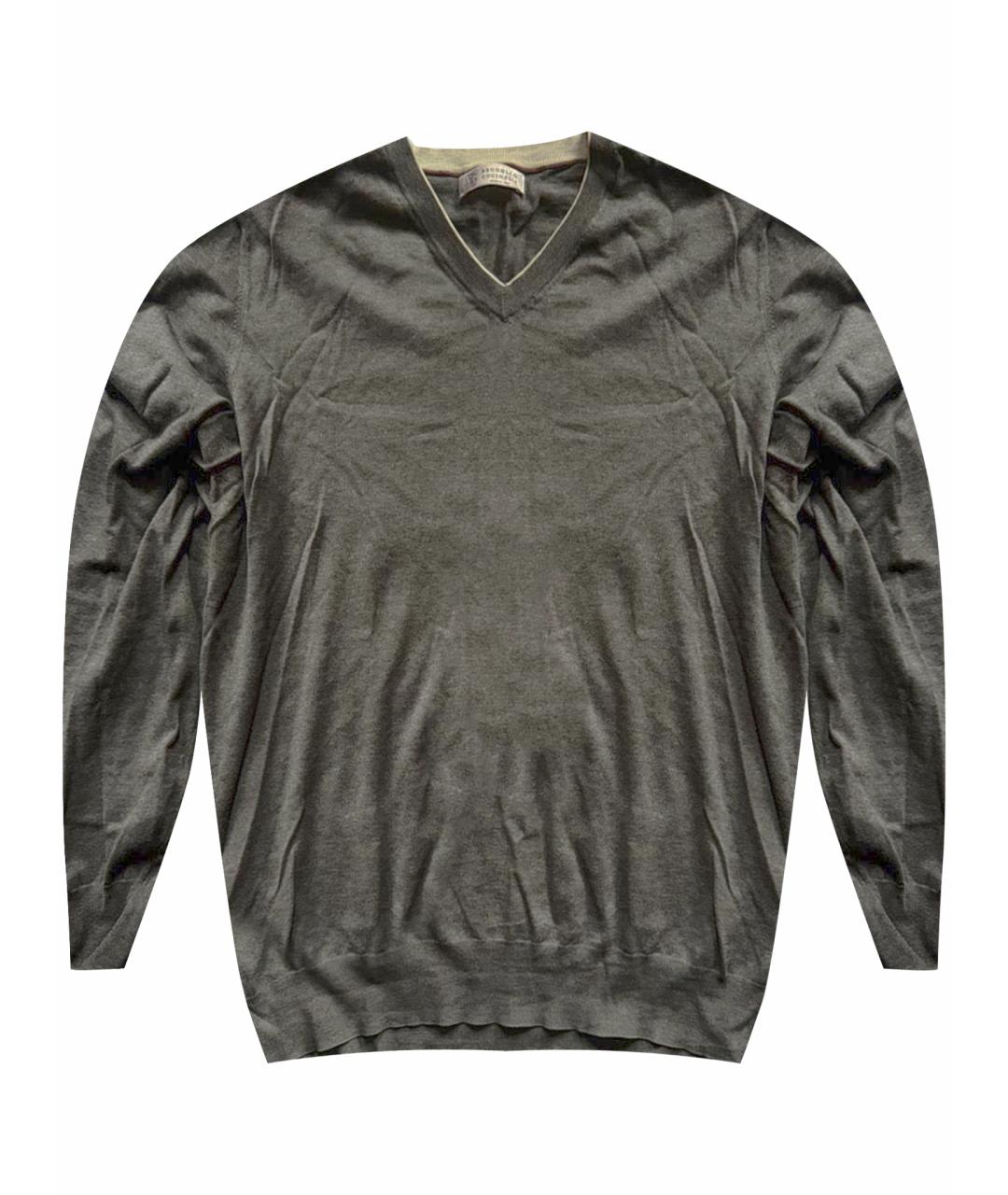 BRUNELLO CUCINELLI Серый хлопковый джемпер / свитер, фото 1