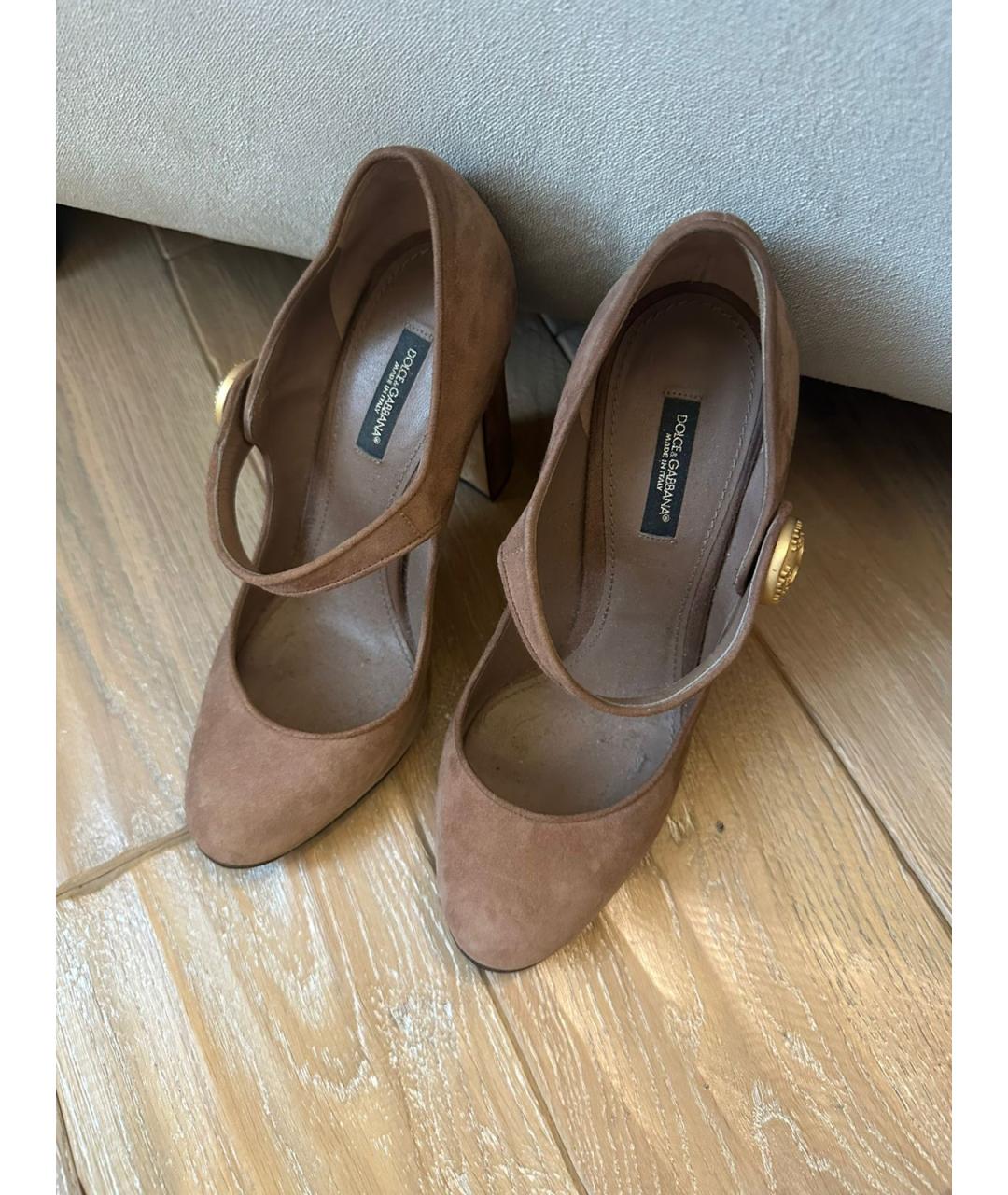 DOLCE&GABBANA Бежевые замшевые туфли, фото 2
