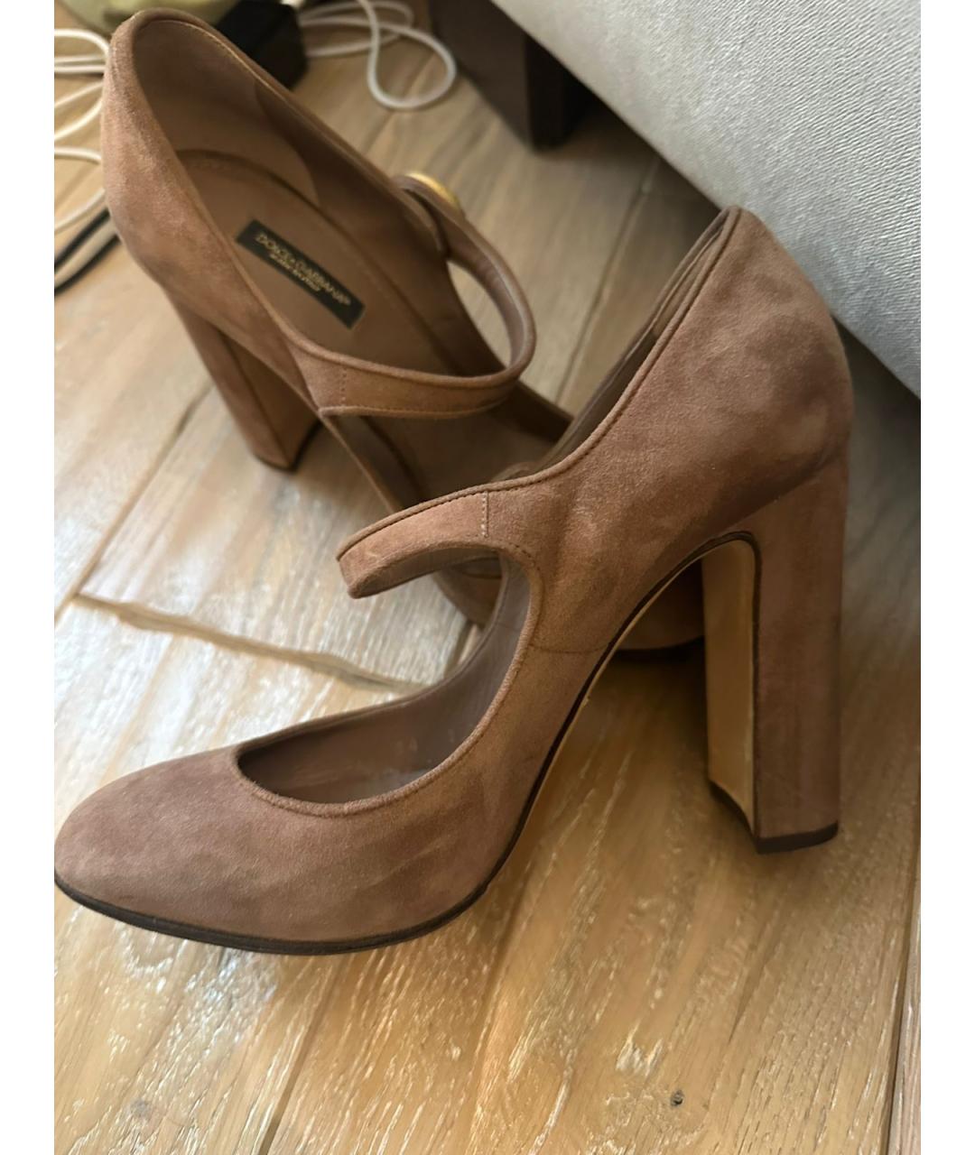 DOLCE&GABBANA Бежевые замшевые туфли, фото 3