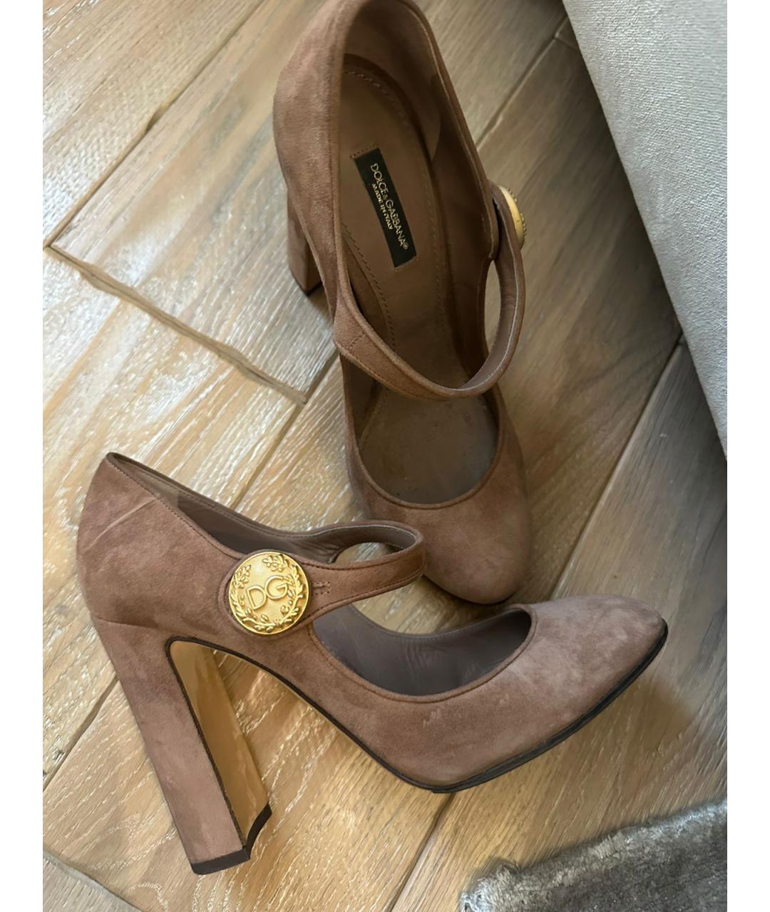 DOLCE&GABBANA Бежевые замшевые туфли, фото 6