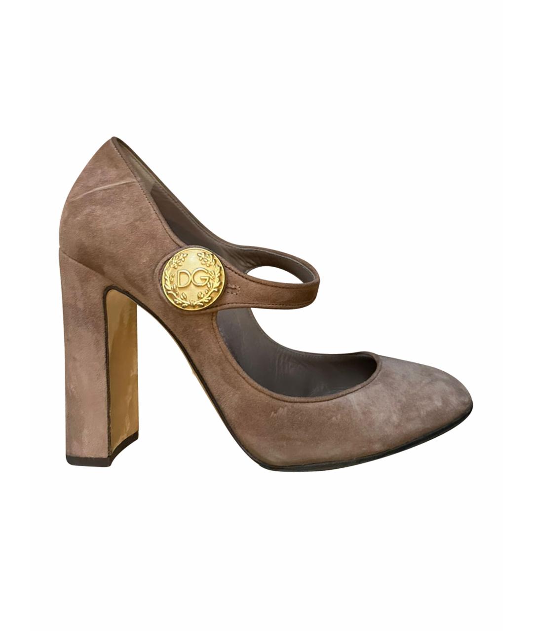 DOLCE&GABBANA Бежевые замшевые туфли, фото 1