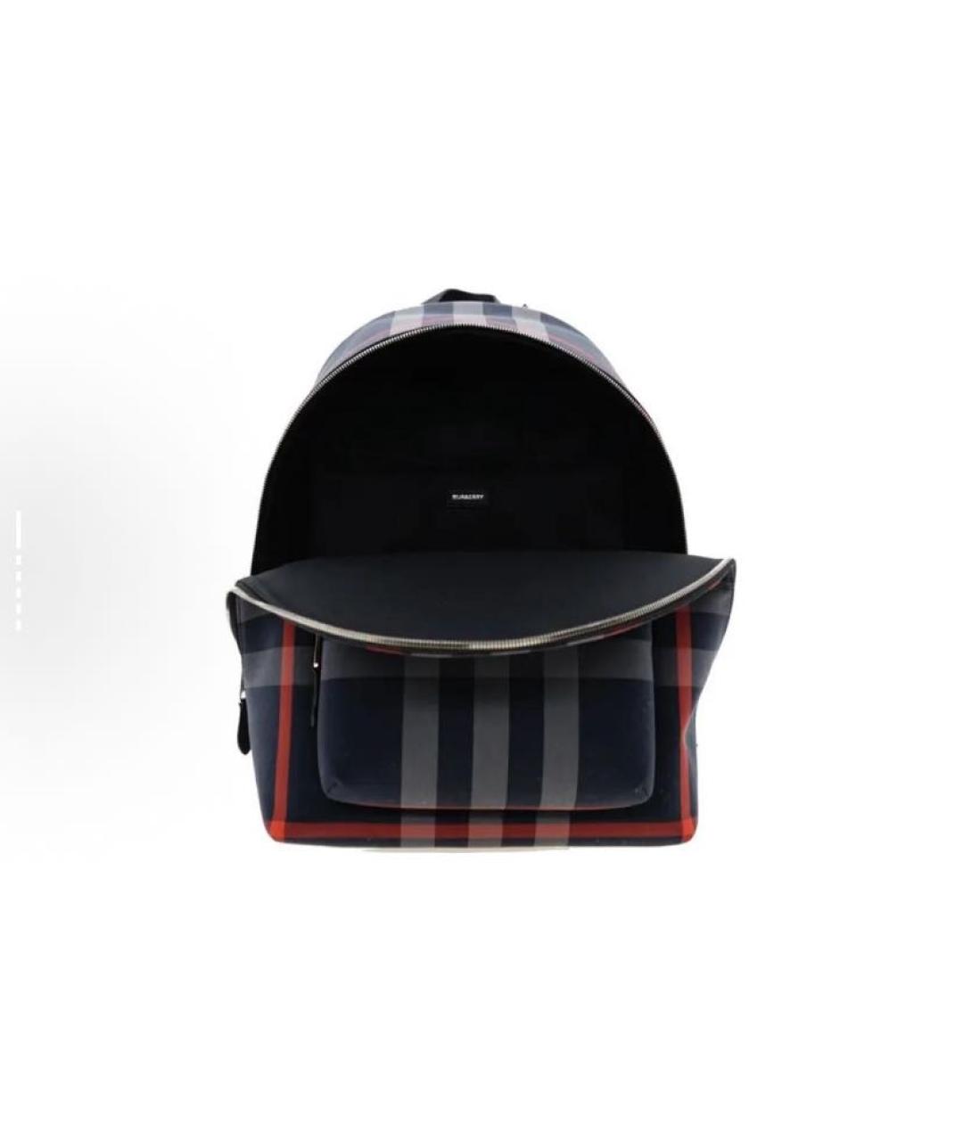 BURBERRY Темно-синий тканевый рюкзак, фото 4