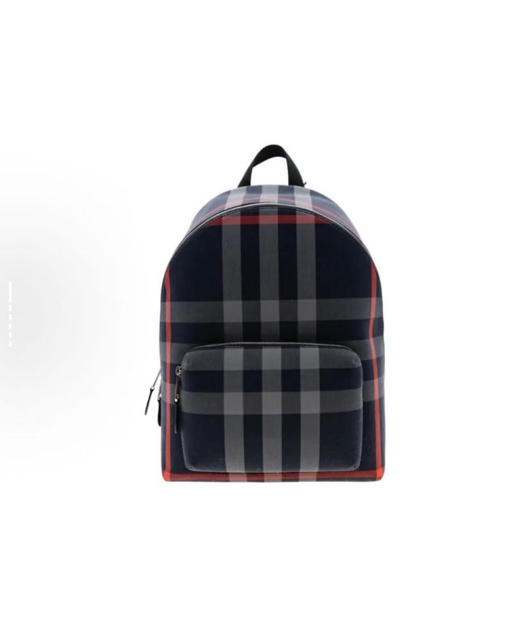 BURBERRY Темно-синий тканевый рюкзак, фото 5