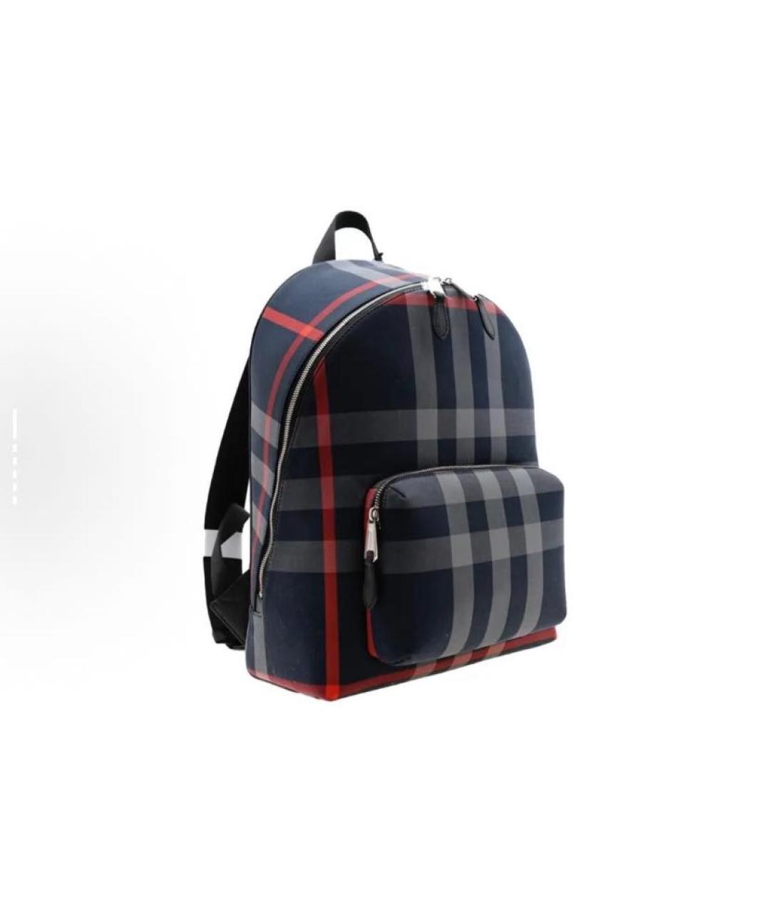 BURBERRY Темно-синий тканевый рюкзак, фото 2
