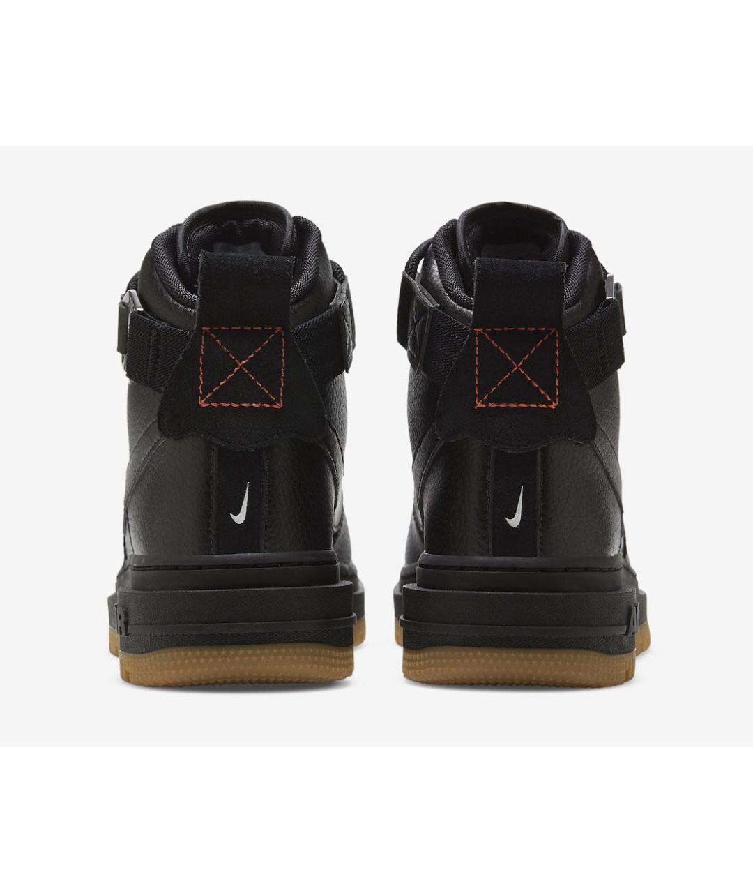 NIKE Черные кожаные высокие кроссовки / кеды, фото 4