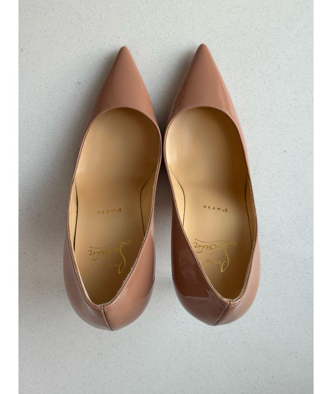 CHRISTIAN LOUBOUTIN Бежевые туфли из лакированной кожи, фото 3