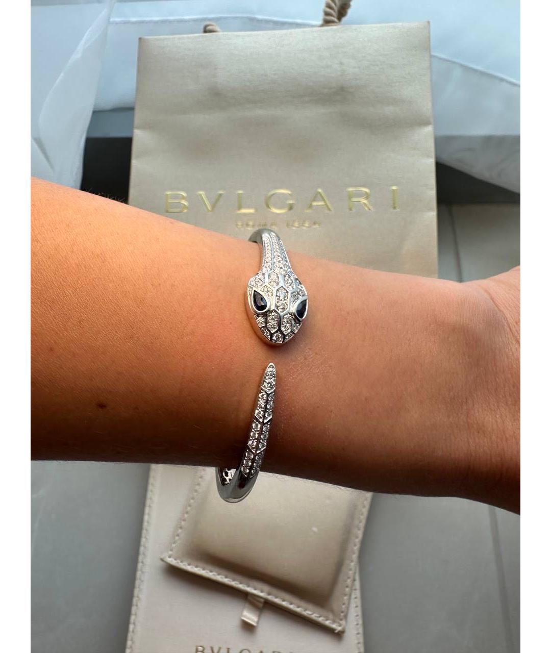 BVLGARI Серебрянный браслет из белого золота, фото 6