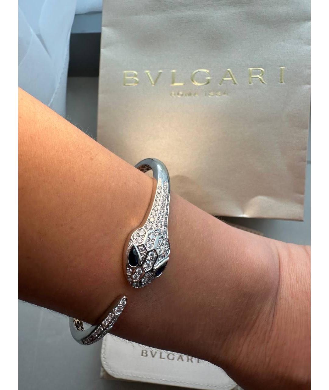 BVLGARI Серебрянный браслет из белого золота, фото 8