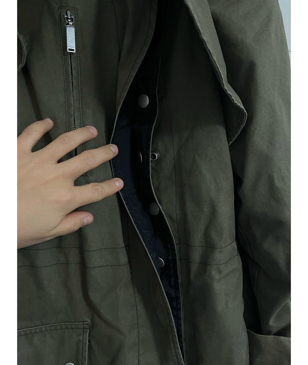 SAINT LAURENT Хаки хлопковая парка, фото 3