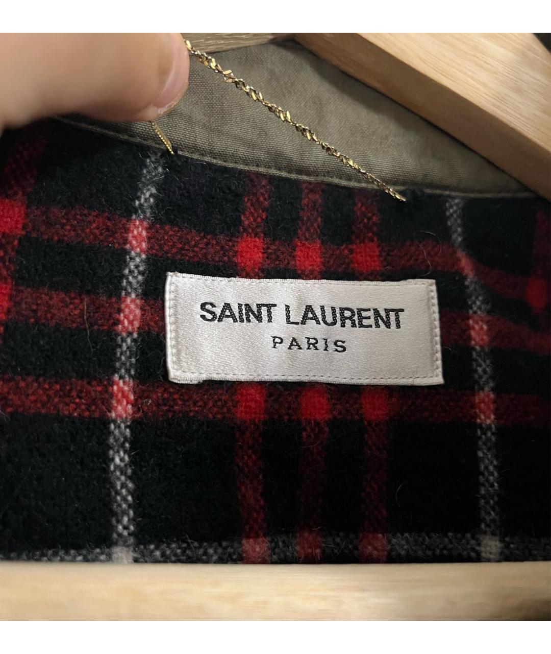 SAINT LAURENT Хаки хлопковая парка, фото 4