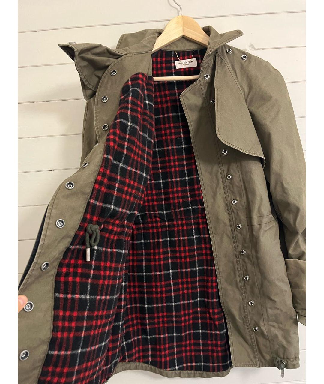 SAINT LAURENT Хаки хлопковая парка, фото 2