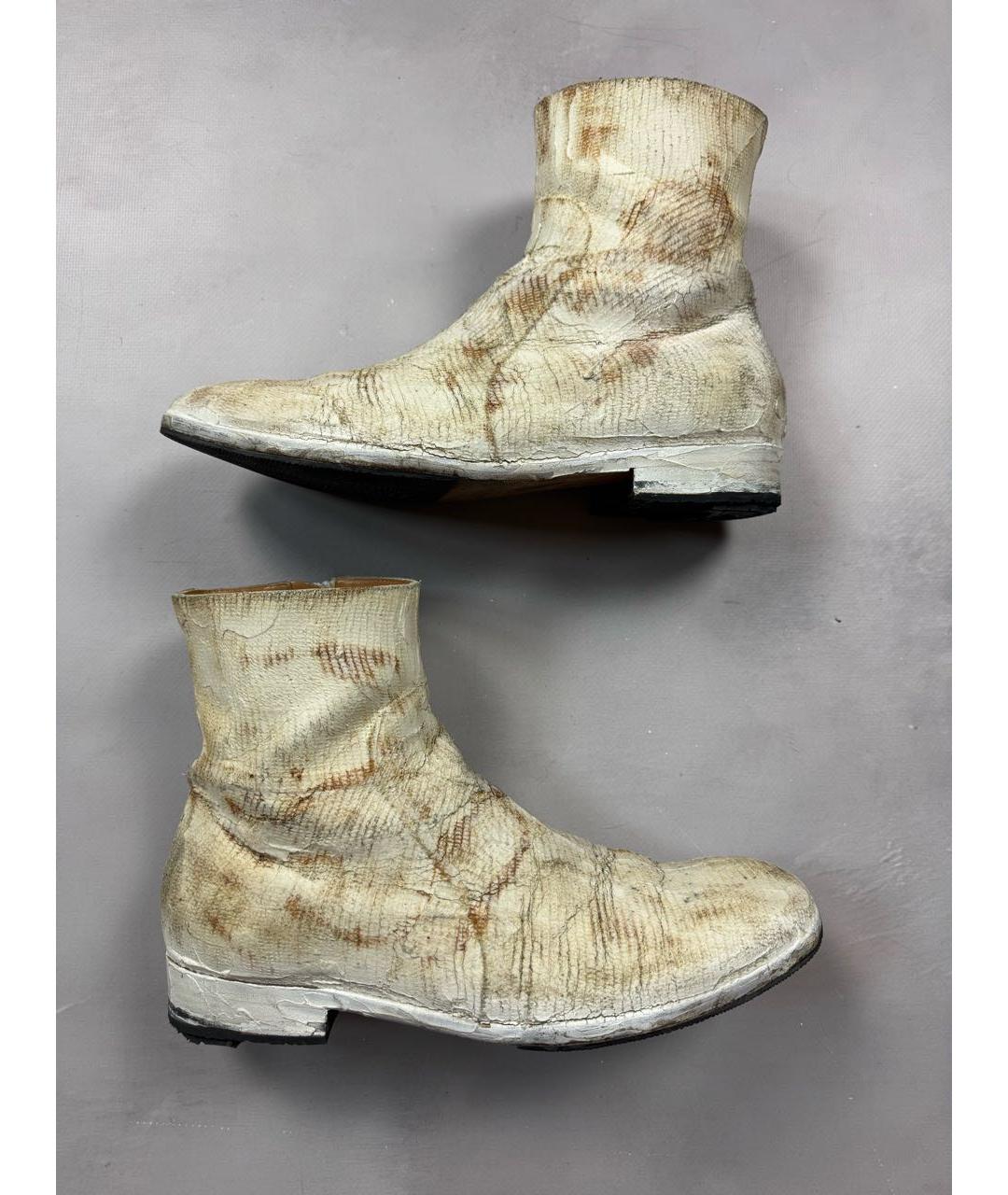 MAISON MARGIELA Белые замшевые высокие ботинки, фото 2