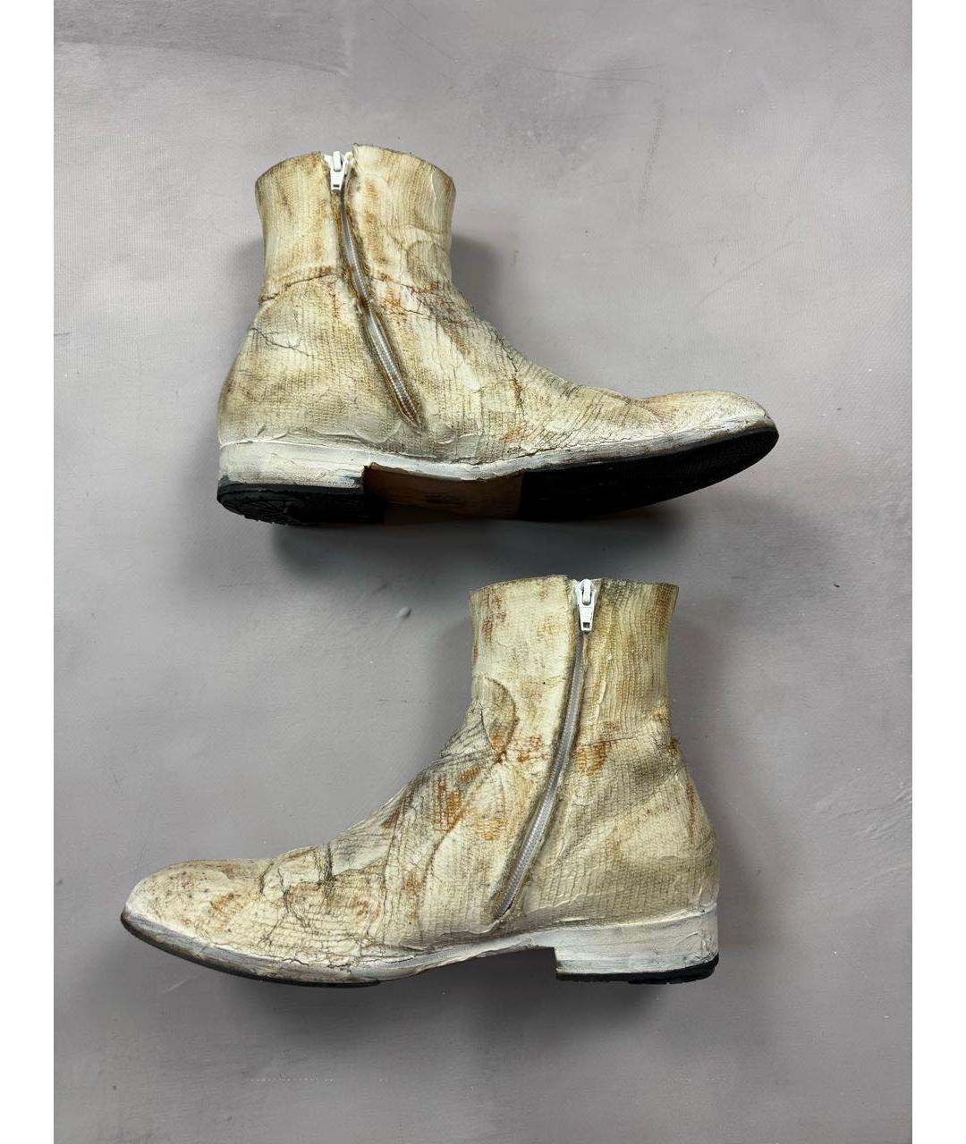 MAISON MARGIELA Белые замшевые высокие ботинки, фото 3