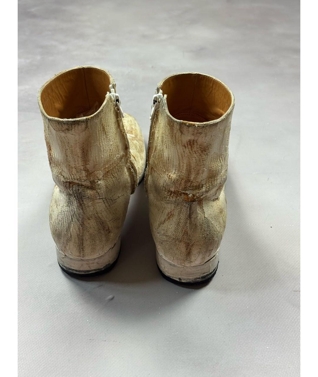 MAISON MARGIELA Белые замшевые высокие ботинки, фото 5