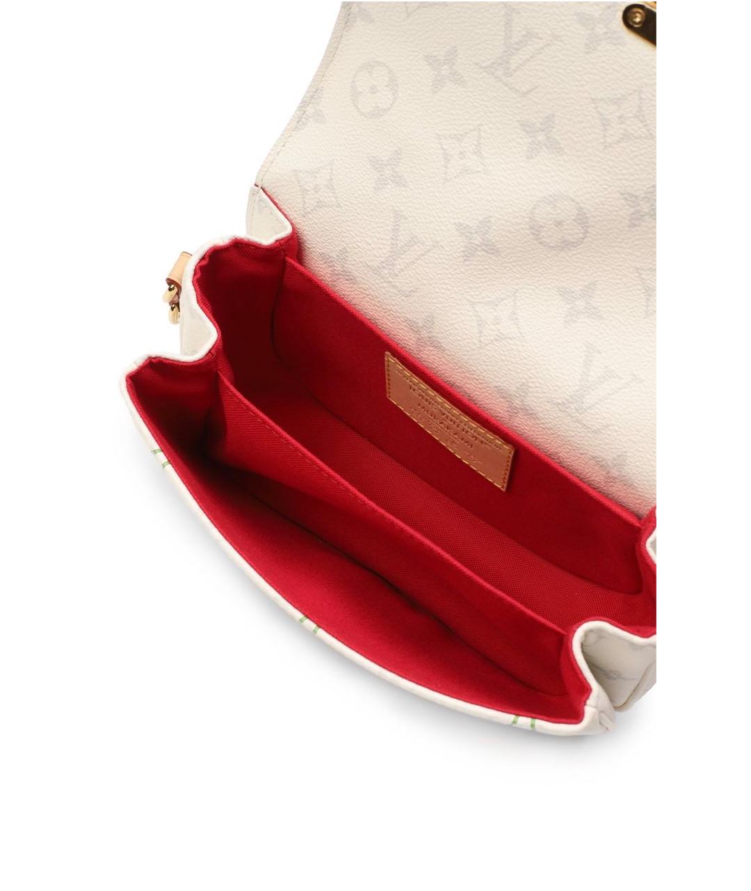 LOUIS VUITTON Белая кожаная сумка через плечо, фото 6