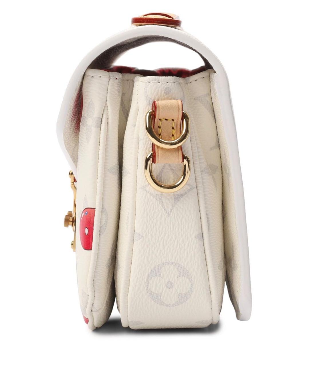 LOUIS VUITTON Белая кожаная сумка через плечо, фото 3