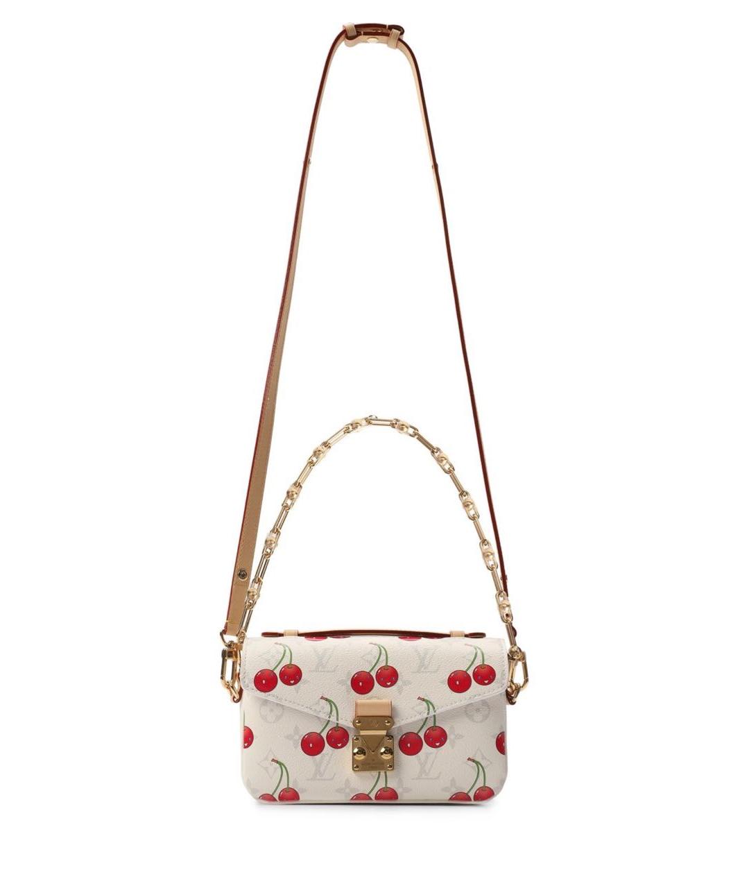 LOUIS VUITTON Белая кожаная сумка через плечо, фото 7