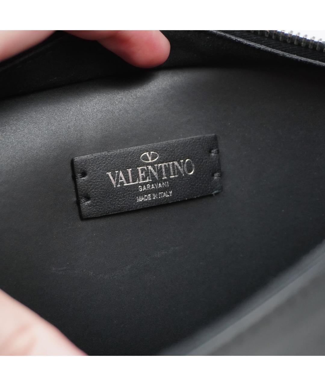 VALENTINO Черная кожаная поясная сумка, фото 5