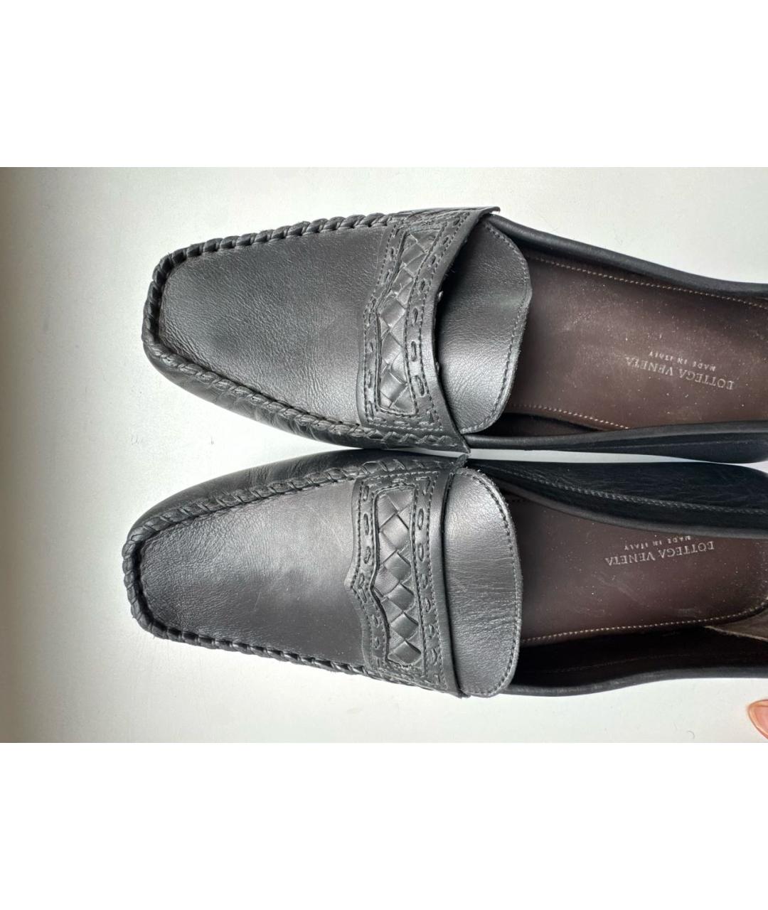 BOTTEGA VENETA Черные кожаные мокасины, фото 5