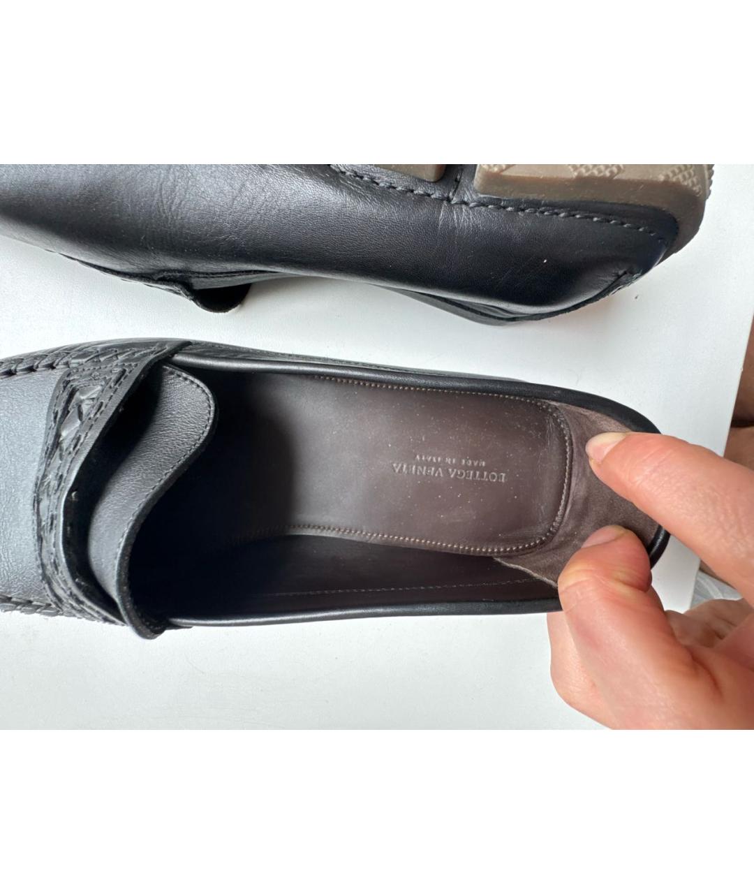 BOTTEGA VENETA Черные кожаные мокасины, фото 3
