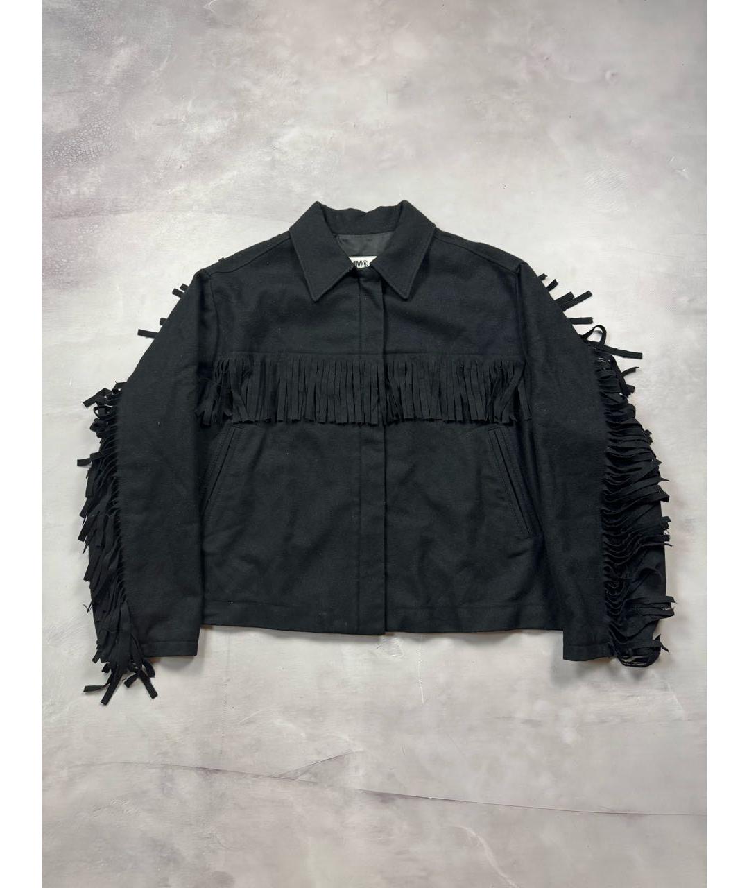 MM6 MAISON MARGIELA Черная шерстяная куртка, фото 9