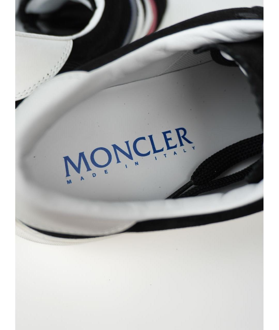 MONCLER Черные нубуковые низкие кроссовки / кеды, фото 7