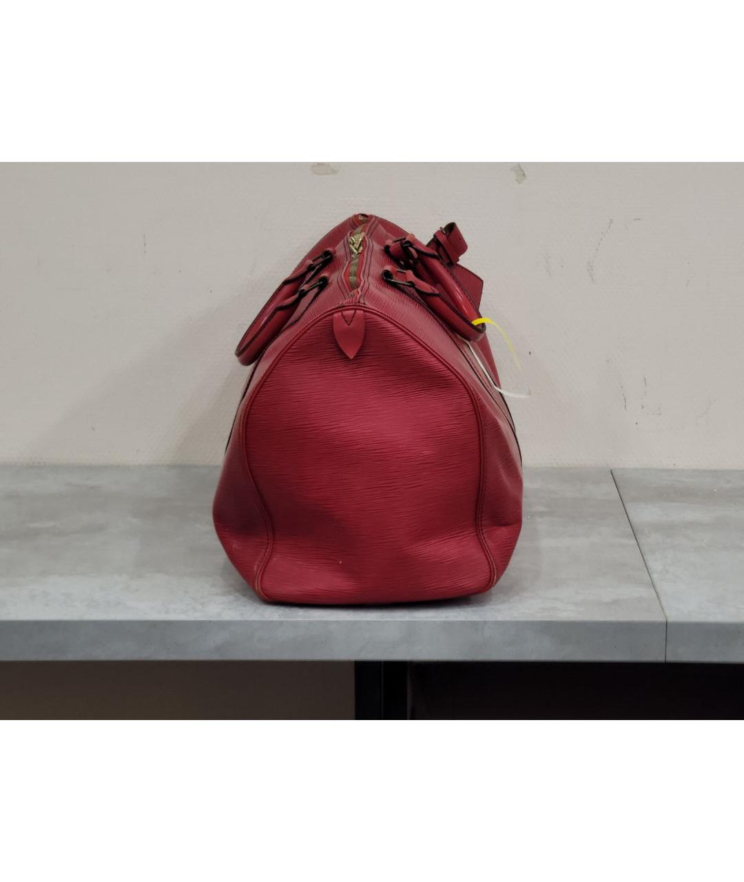 LOUIS VUITTON Красная кожаная дорожная/спортивная сумка, фото 6