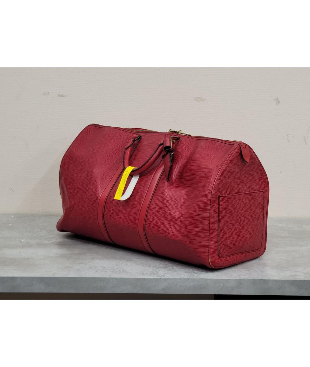 LOUIS VUITTON Красная кожаная дорожная/спортивная сумка, фото 2