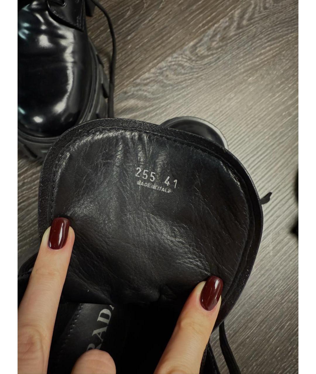 PRADA Черные ботинки из лакированной кожи, фото 4