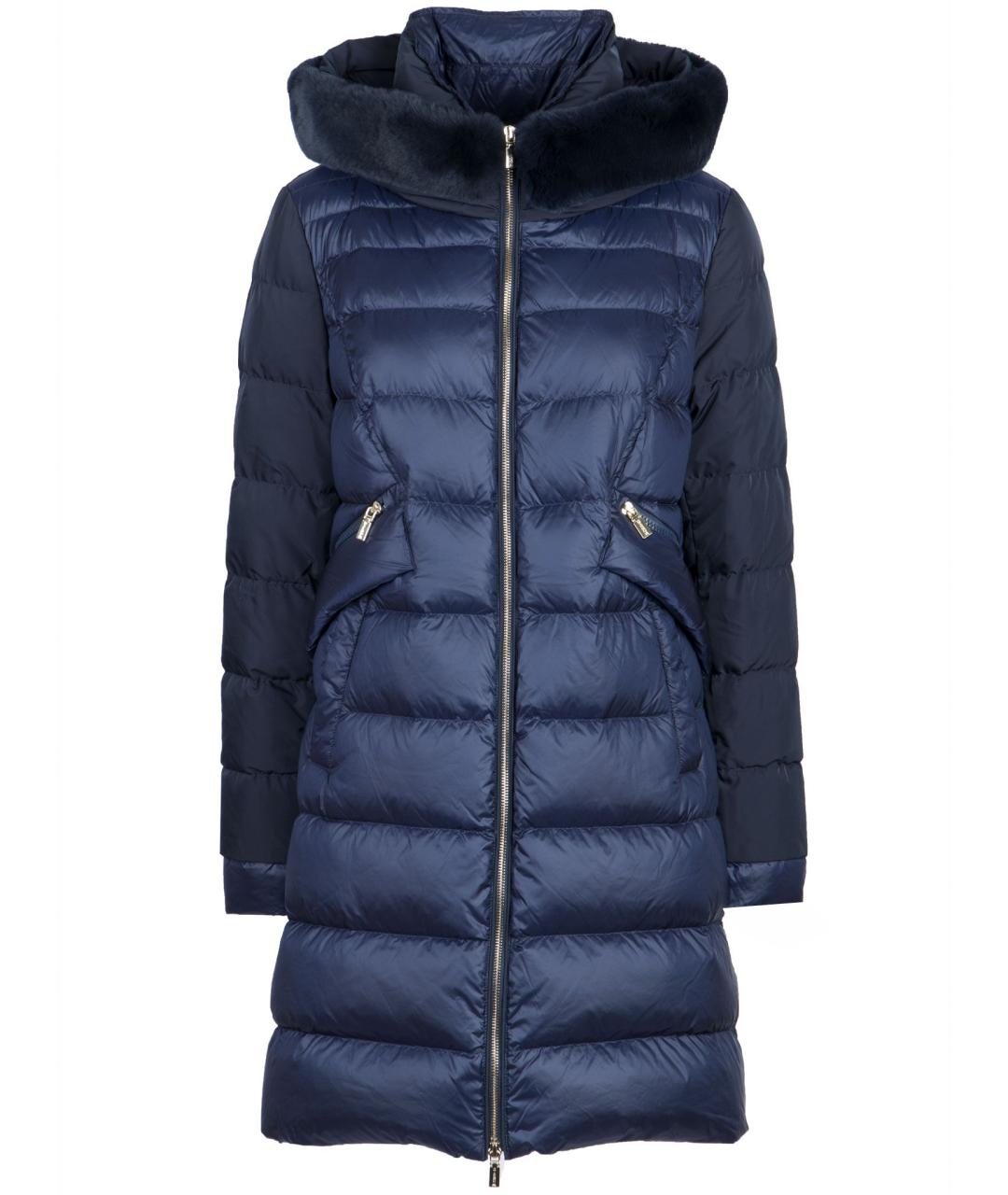 DIEGO M Синий полиэстеровый пуховик, фото 1