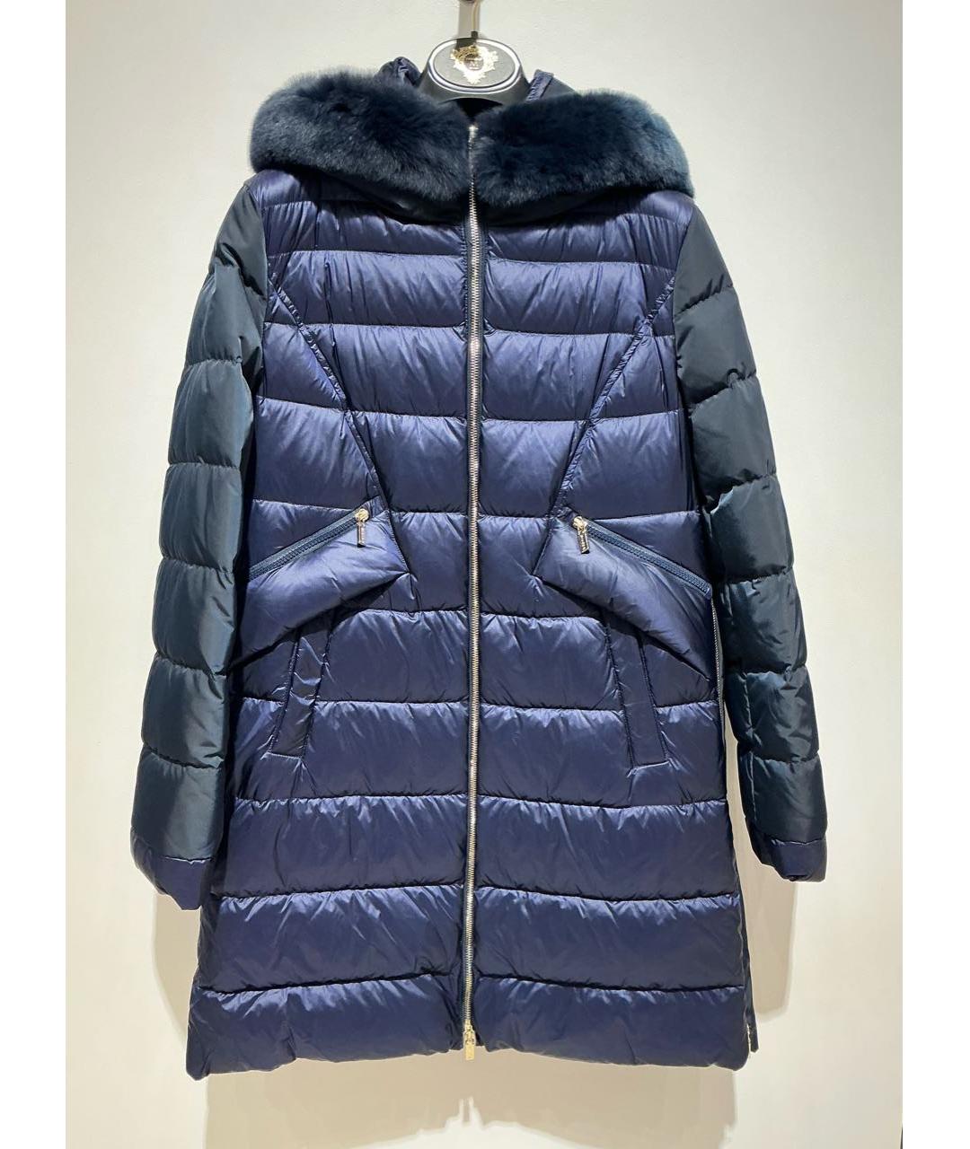 DIEGO M Синий полиэстеровый пуховик, фото 4