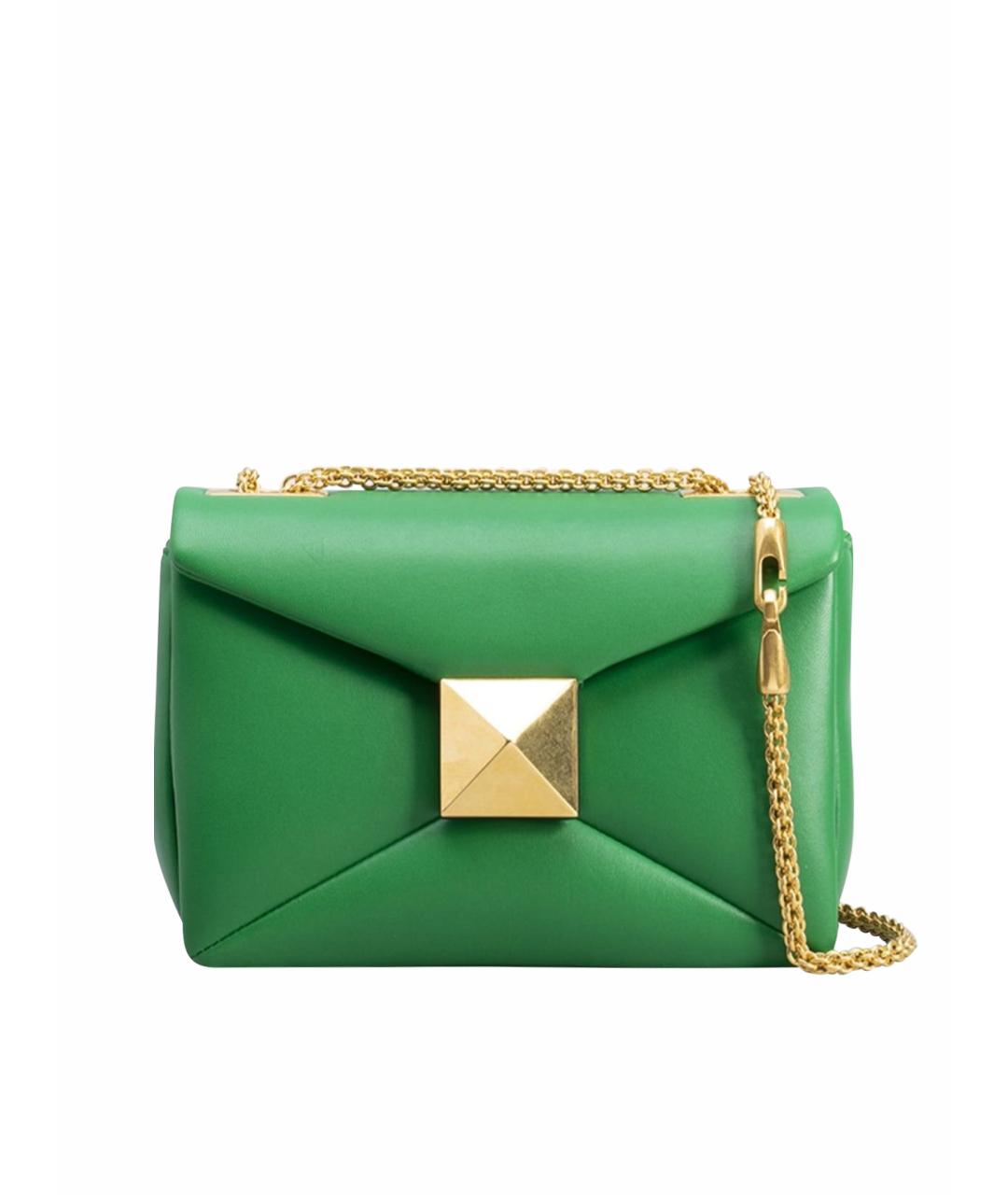 VALENTINO Зеленая кожаная сумка через плечо, фото 1