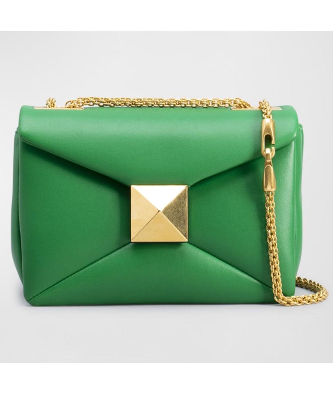 VALENTINO Зеленая кожаная сумка через плечо, фото 5