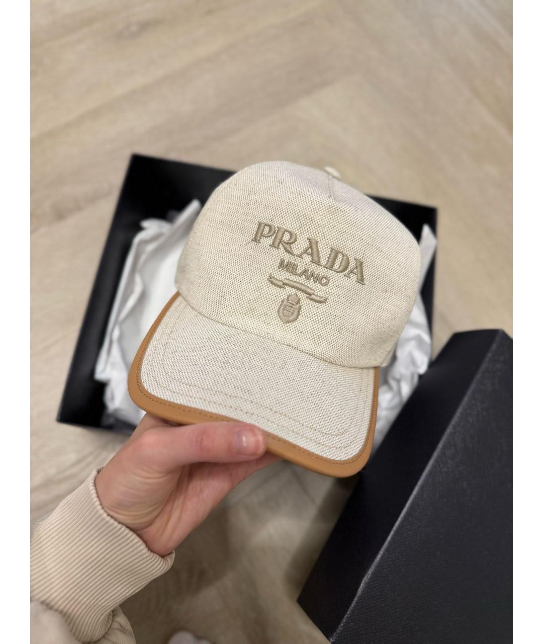 PRADA Бежевая хлопковая кепка/бейсболка, фото 6
