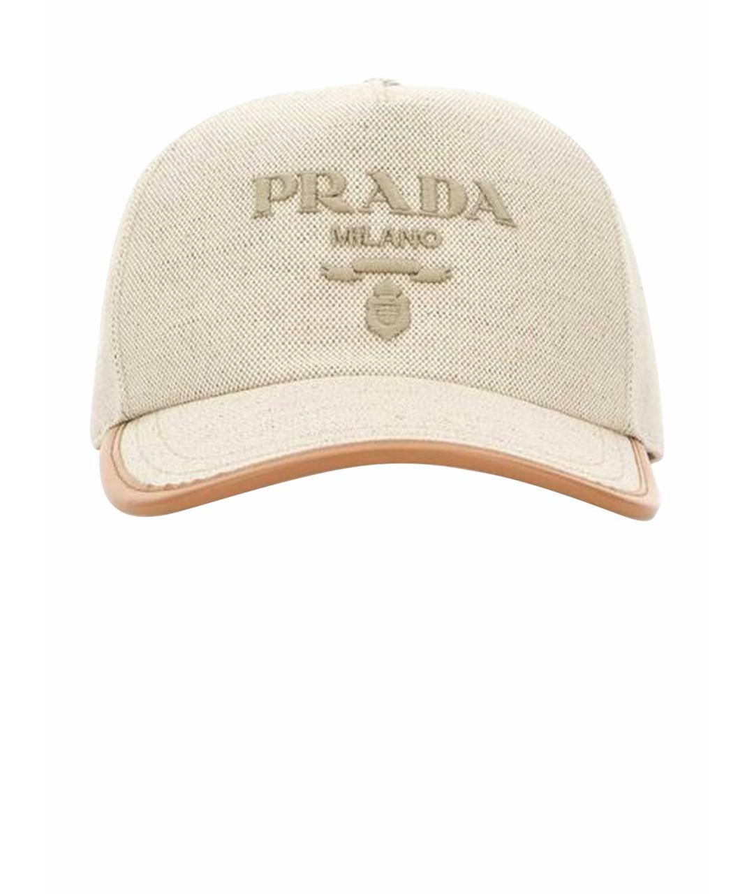 PRADA Бежевая хлопковая кепка/бейсболка, фото 1
