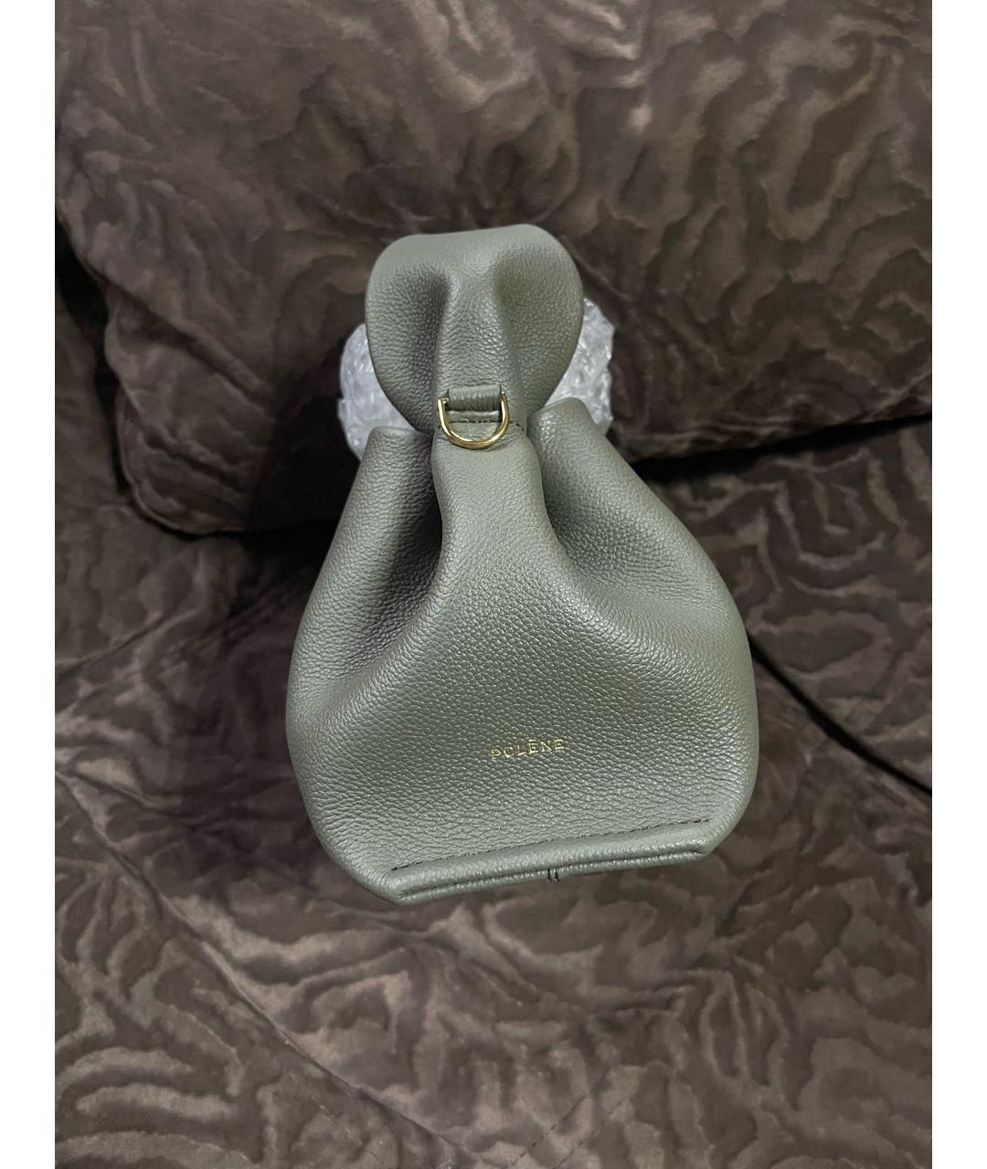 POLENE Хаки кожаная сумка через плечо, фото 6