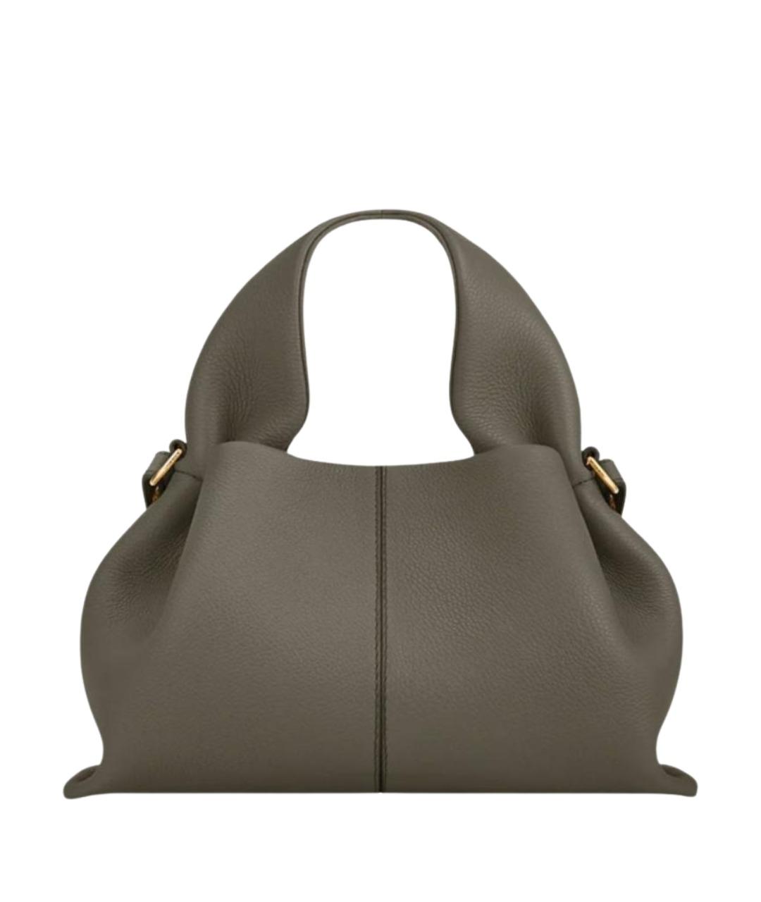 POLENE Хаки кожаная сумка через плечо, фото 1