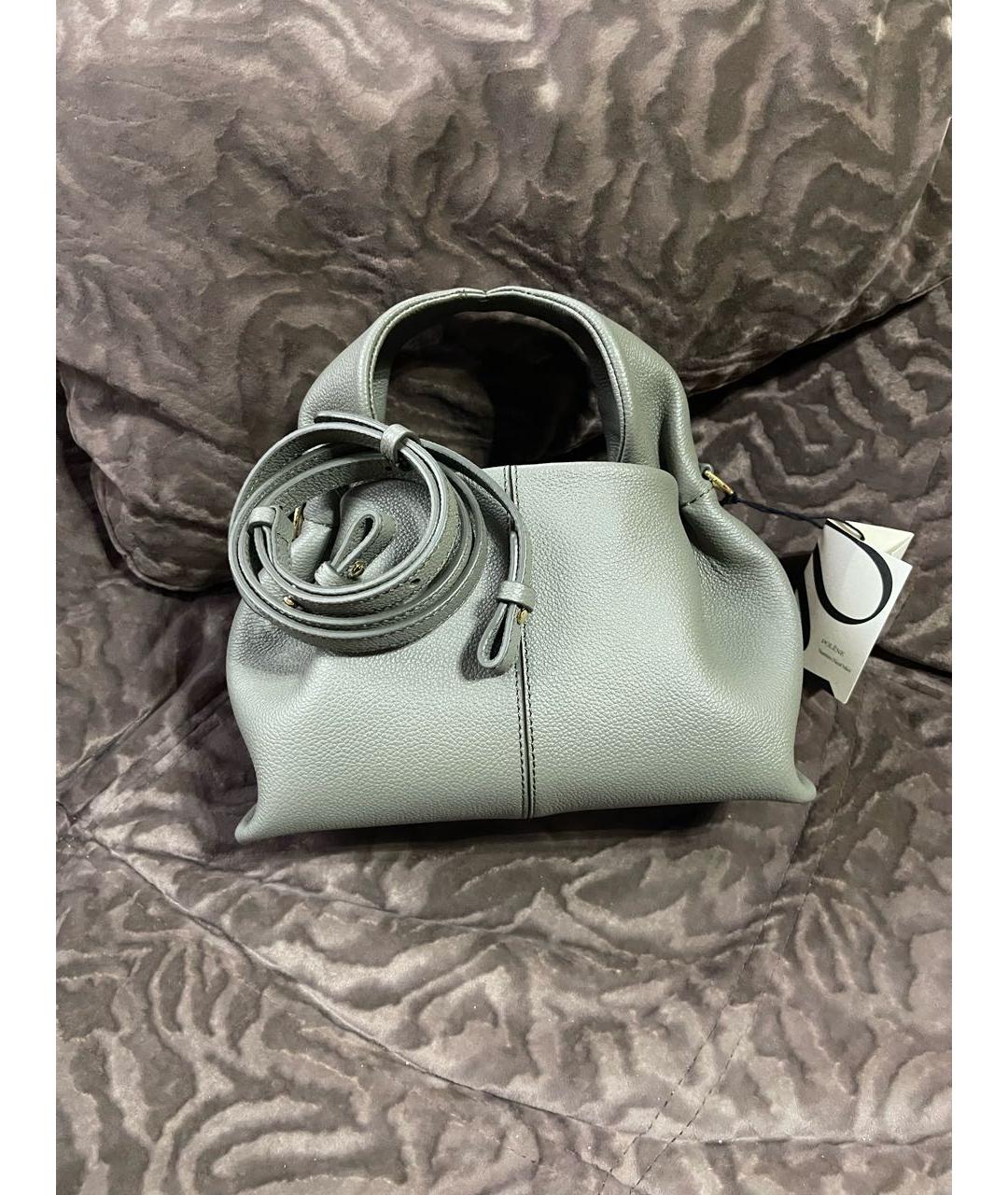 POLENE Хаки кожаная сумка через плечо, фото 5