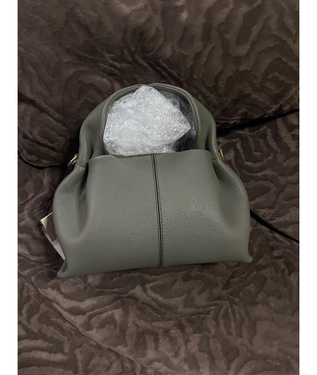 POLENE Хаки кожаная сумка через плечо, фото 4