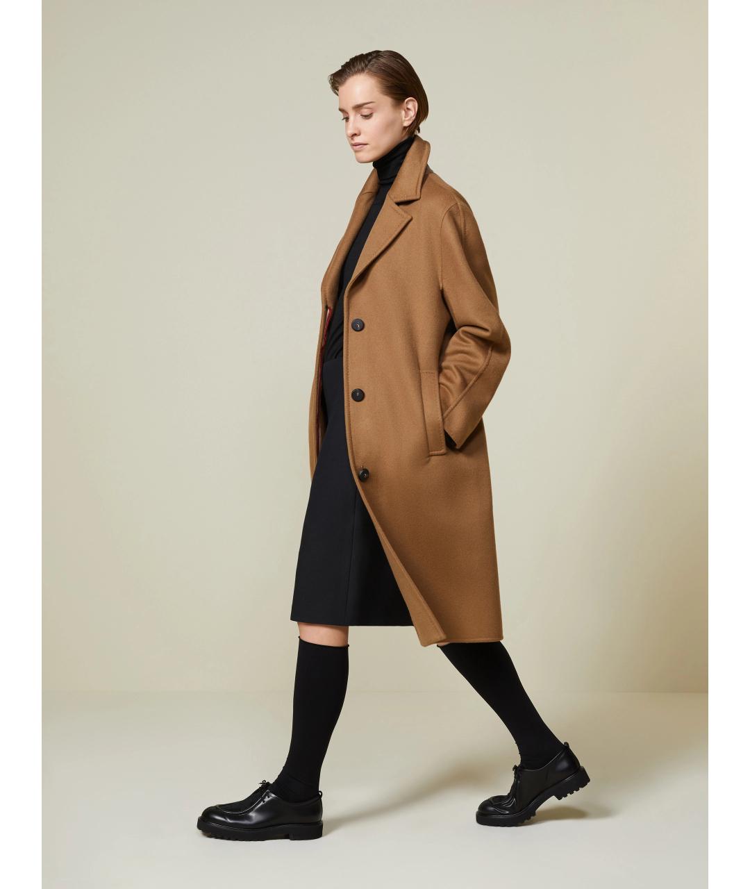 MAX MARA Коричневое кашемировое пальто, фото 3
