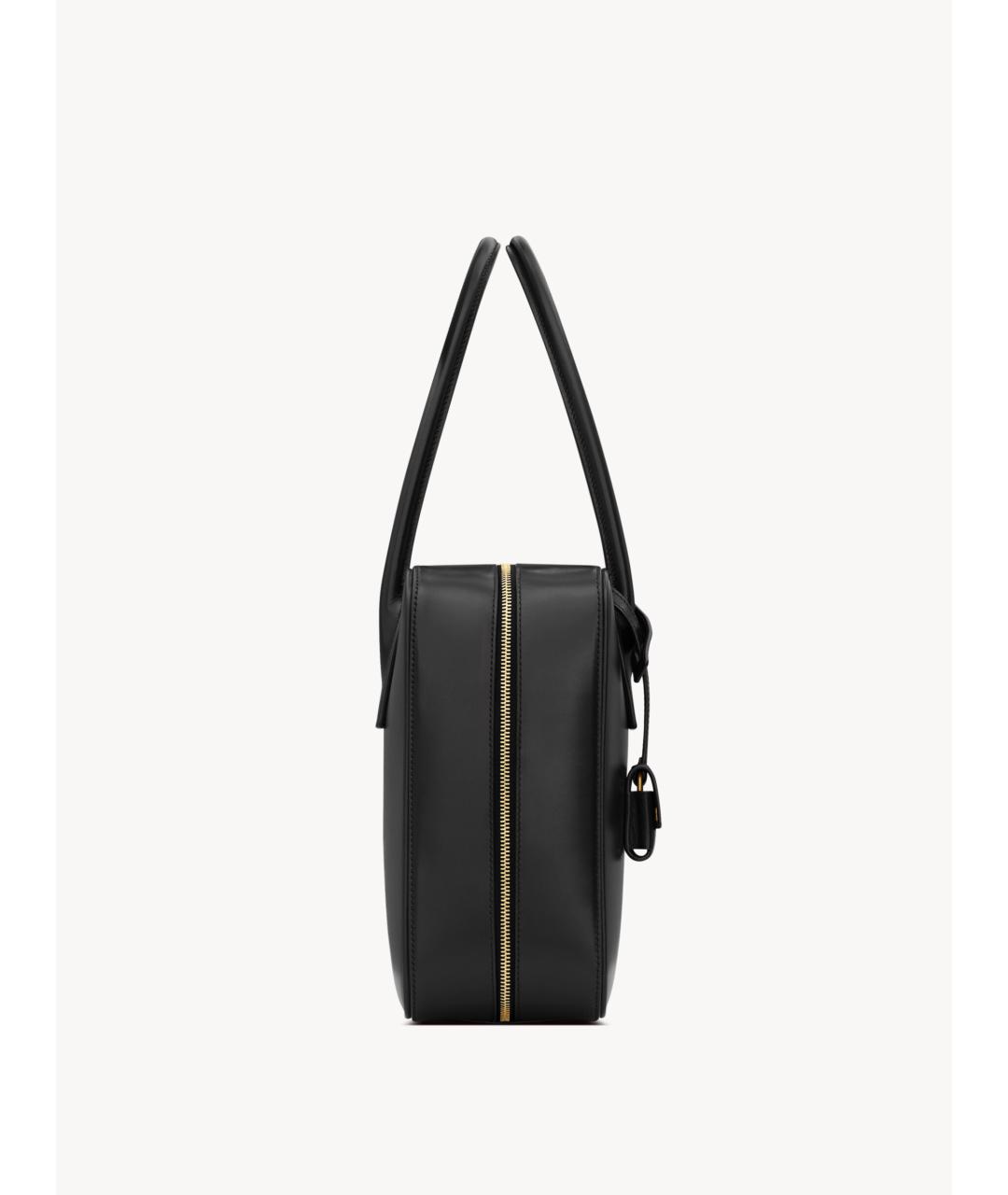 SAINT LAURENT Черная кожаная сумка тоут, фото 3
