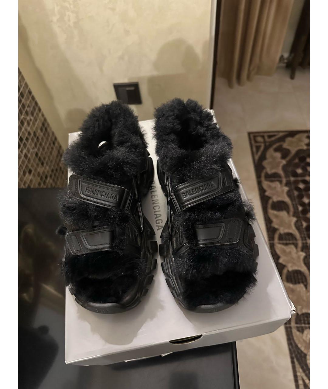 BALENCIAGA Черные кожаные сандалии, фото 5