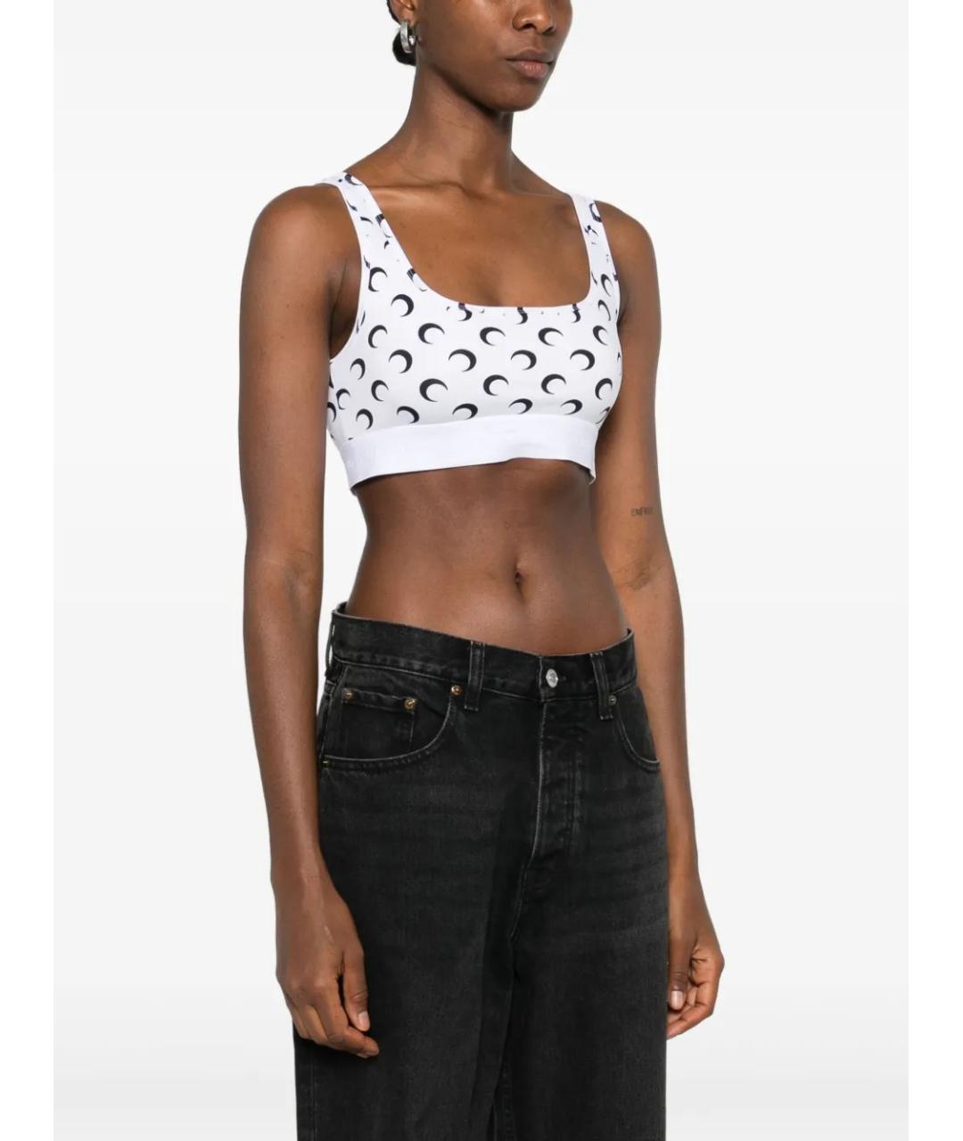 MARINE SERRE Белая полиамидовая майка, фото 3