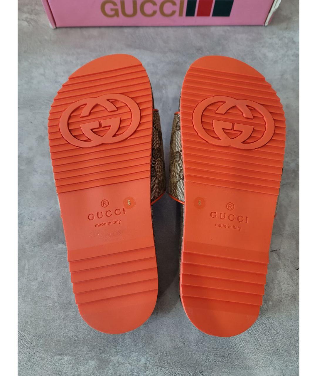 GUCCI Кожаные шлепанцы, фото 8