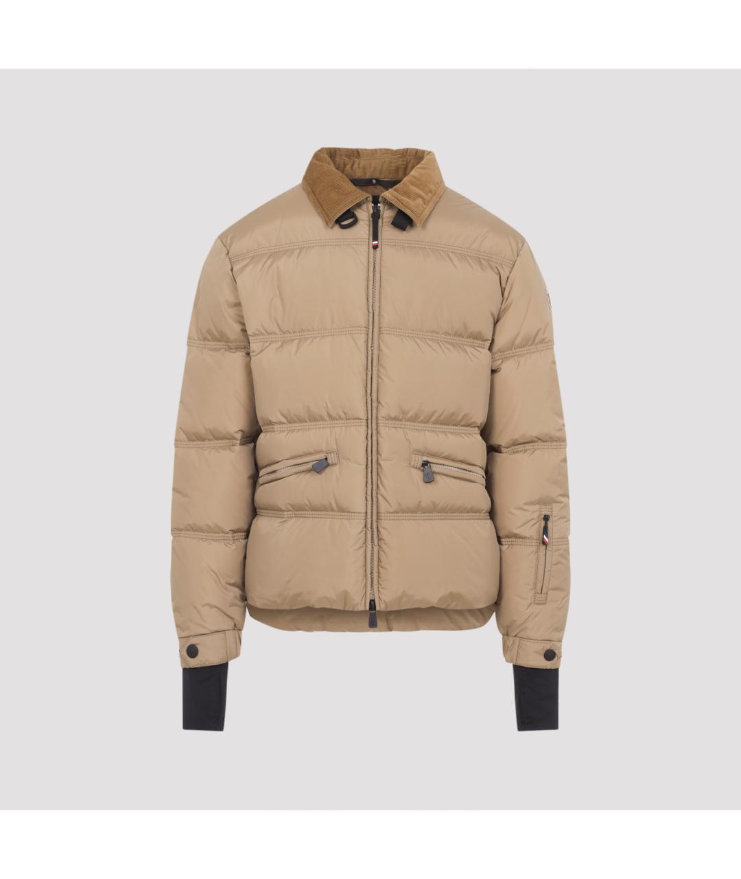 MONCLER GRENOBLE Бежевый полиамидовый пуховик, фото 2