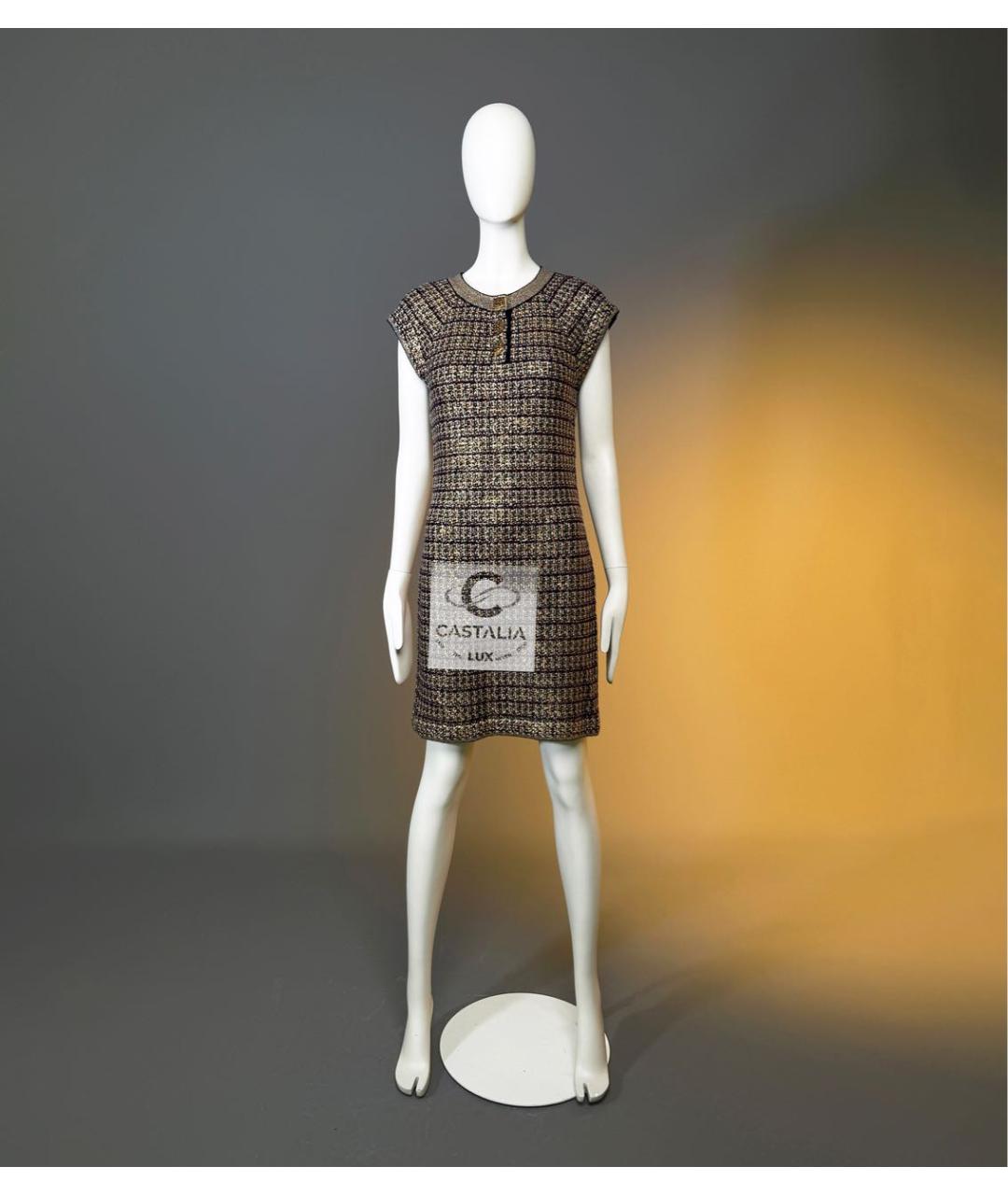 CHANEL Мульти кашемировое коктейльное платье, фото 7