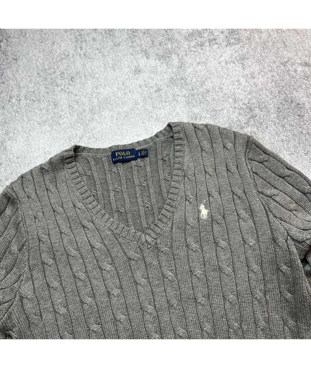 POLO RALPH LAUREN Серый хлопковый кардиган, фото 3