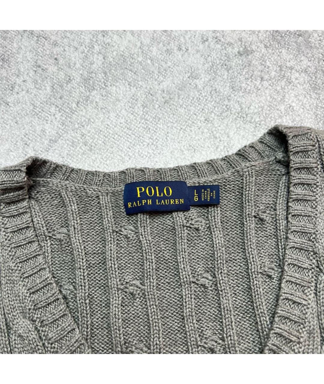 POLO RALPH LAUREN Серый хлопковый кардиган, фото 4