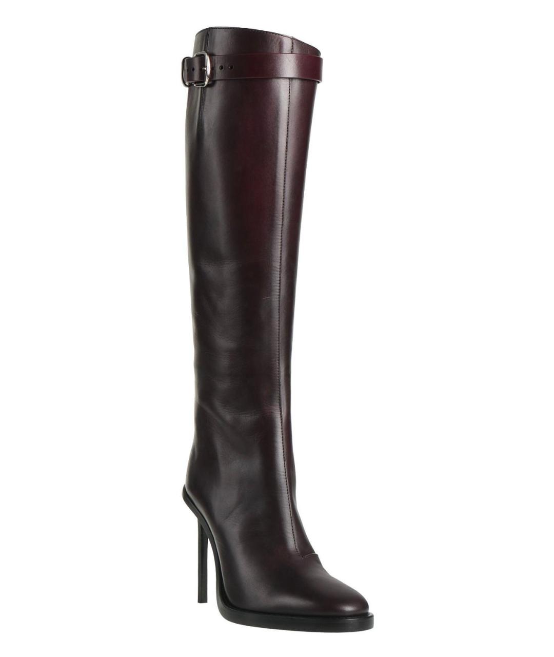 ANN DEMEULEMEESTER Фиолетовые кожаные сапоги, фото 2